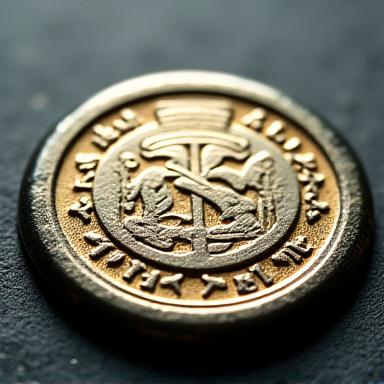 Abstrakte Darstellung eines metallischen Siegels, das Professionalität und Qualität symbolisiert